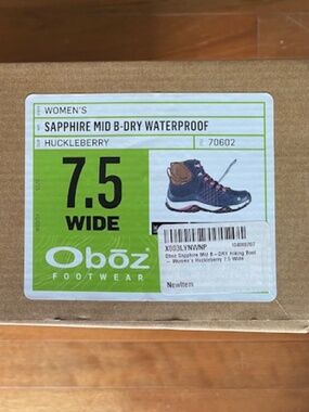 Oboz Women's Sapphire Mid Waterproof Hiking Boots - Size 7.5 Wide
